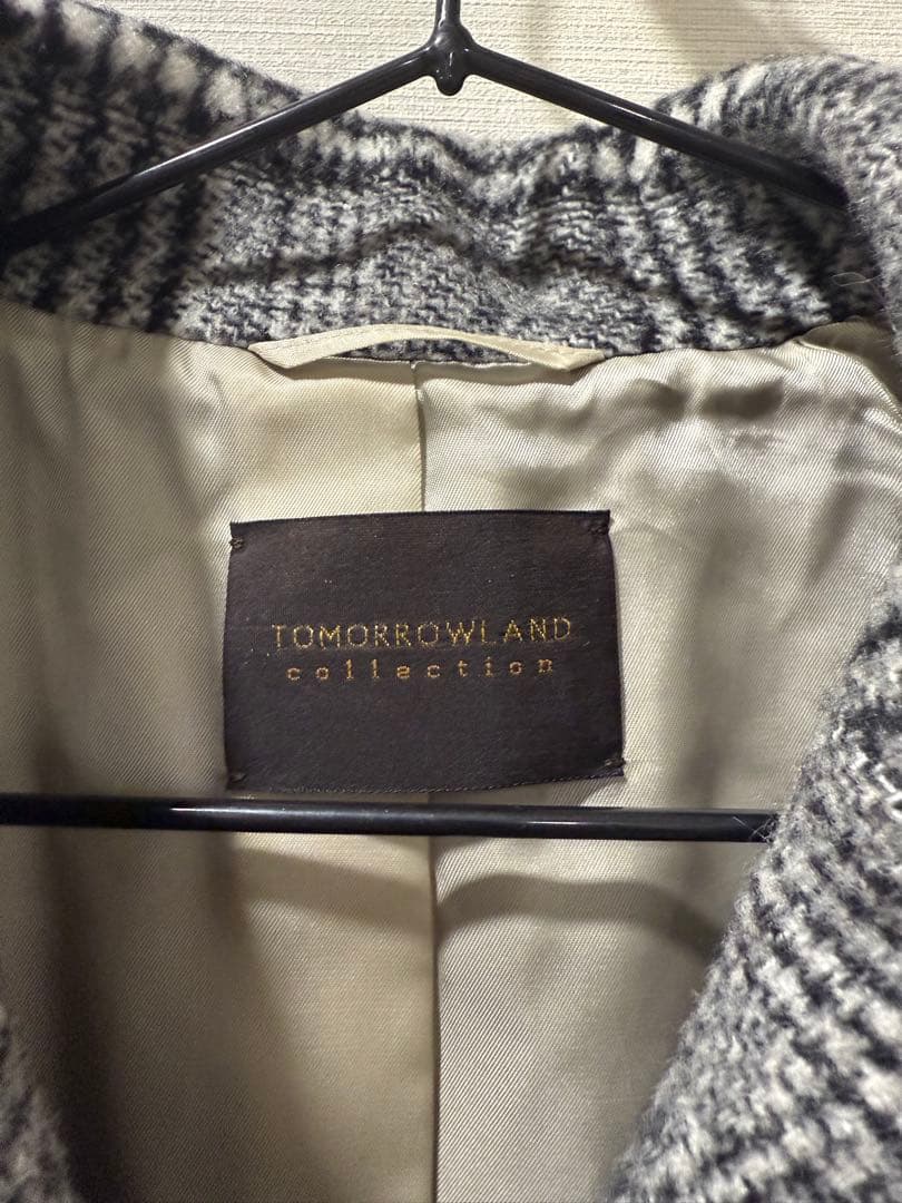 美品✨TOMORROWLAND ブロークングレンチェック ダブルブレストコート