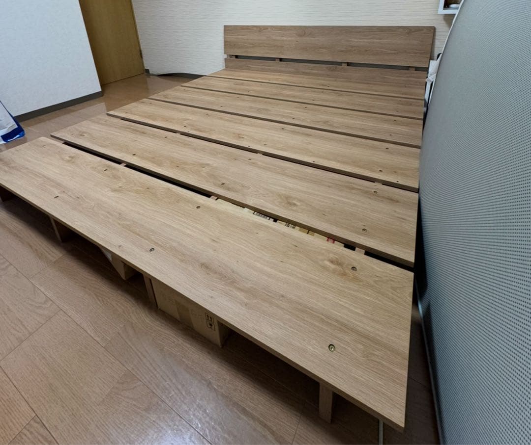 LOWYA ロウヤ ベッド フレーム クイーン ヘッドボード シャビーナチュラル