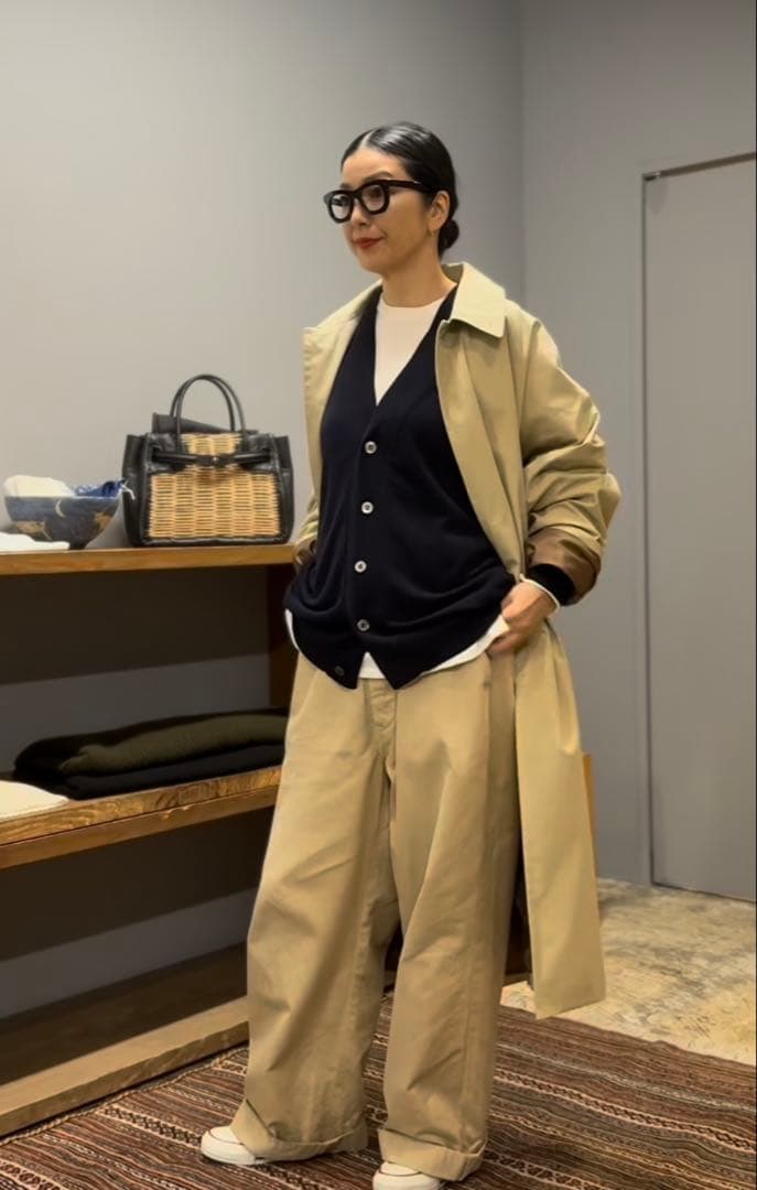 ONEfifth ワンフィフス　ステンカラーコート　ベージュ　サイズ3