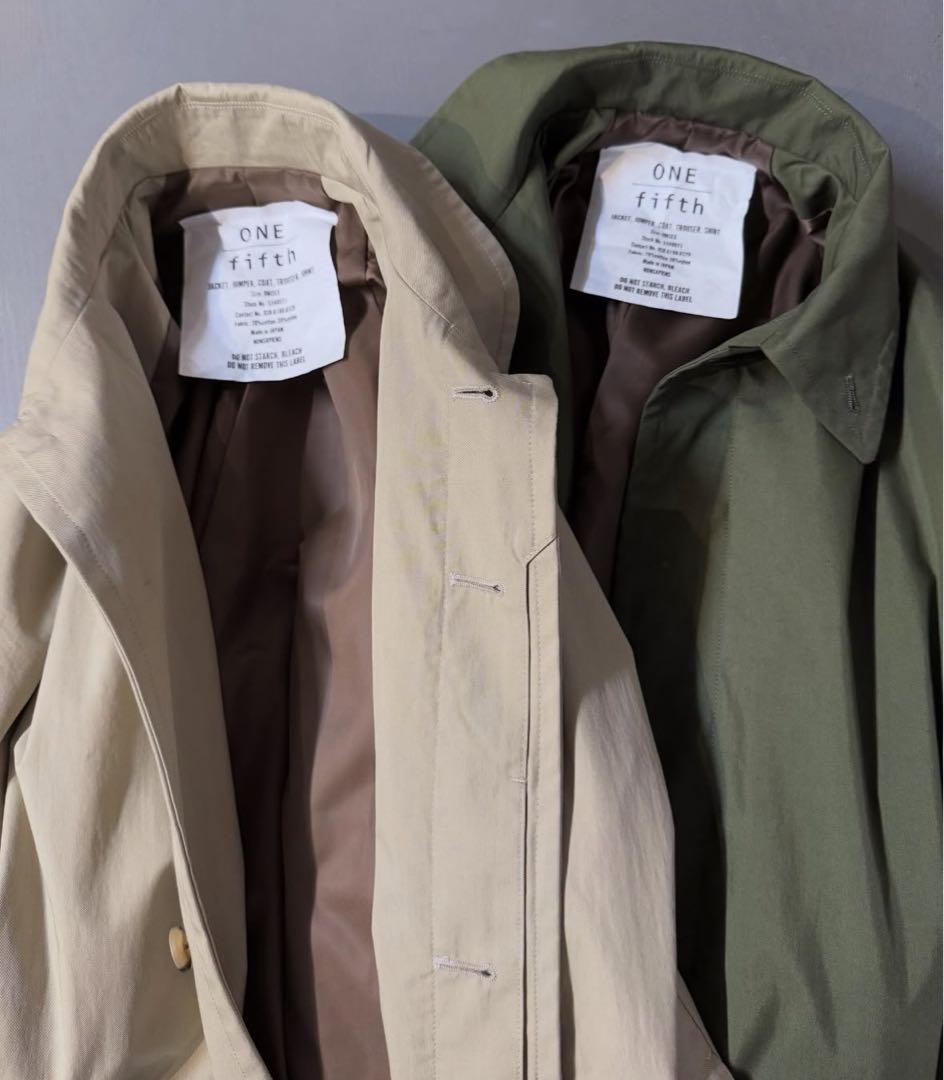 ONEfifth ワンフィフス　ステンカラーコート　ベージュ　サイズ3