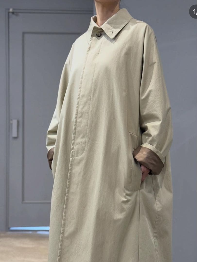 ONEfifth ワンフィフス　ステンカラーコート　ベージュ　サイズ3