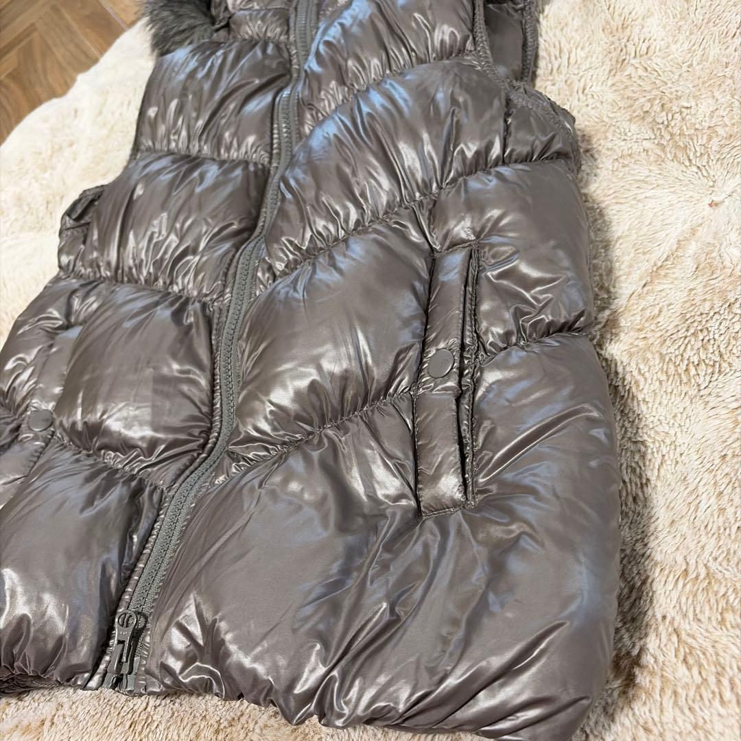 old gap グレー　ダウンベスト ファー付き　グランジ y2k