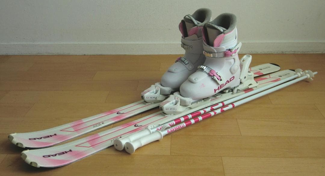 ■■送料無料■HEAD■子供用スキー4点セット■板117/靴22.5■WAX済■
