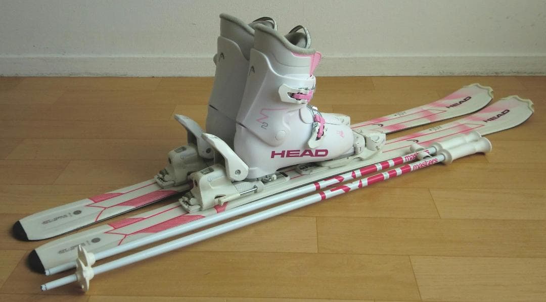 ■■送料無料■HEAD■子供用スキー4点セット■板117/靴22.5■WAX済■