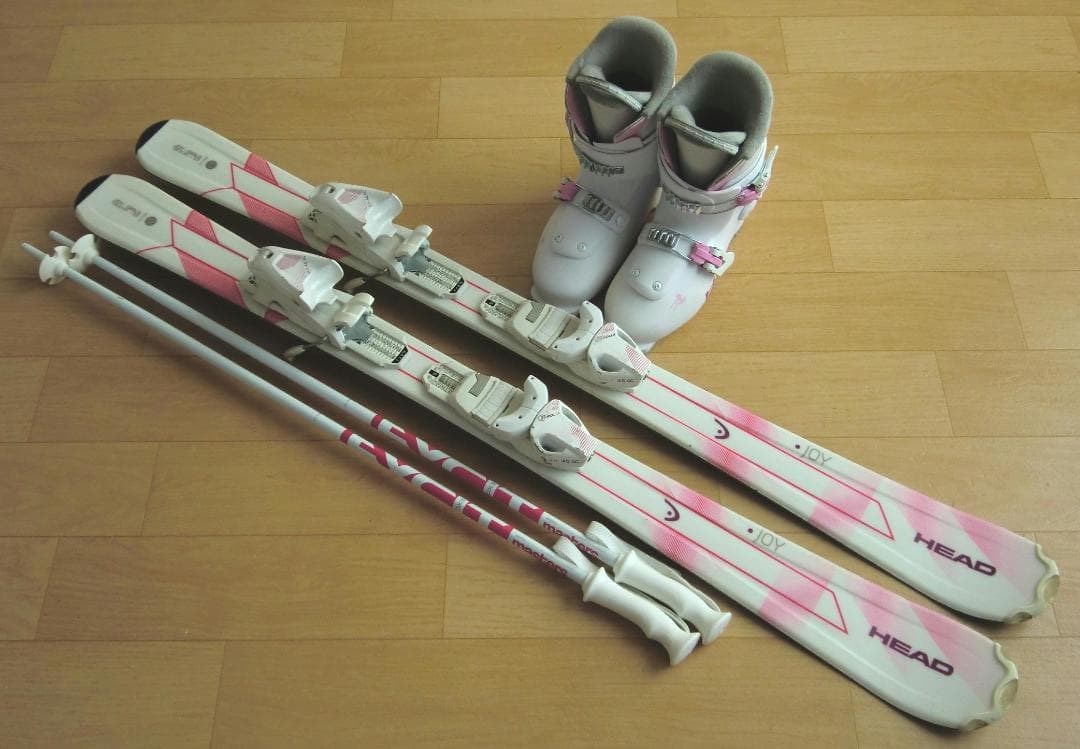 ■■送料無料■HEAD■子供用スキー4点セット■板117/靴22.5■WAX済■