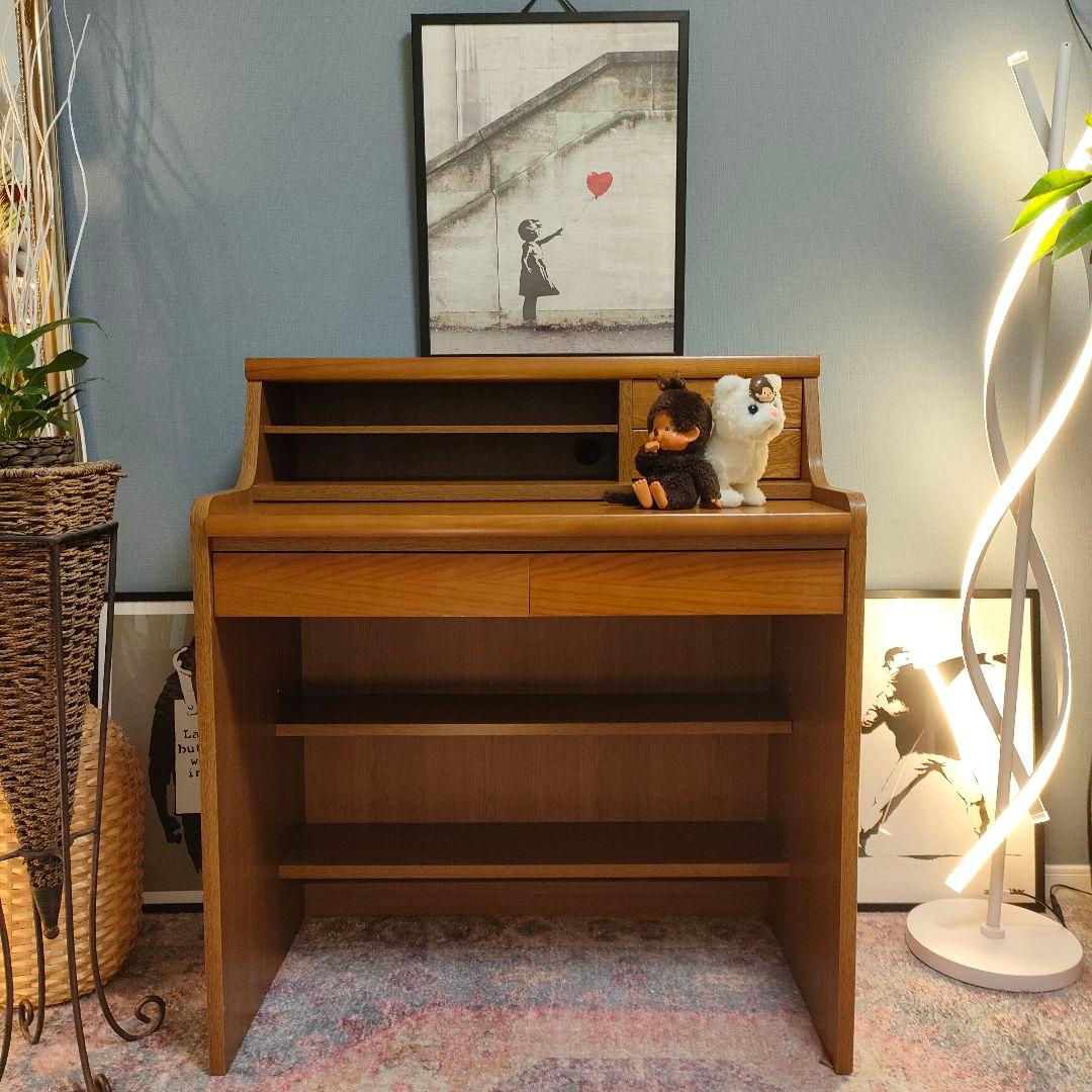 小島工芸 ライティングデスク オーク材 欧スタイル