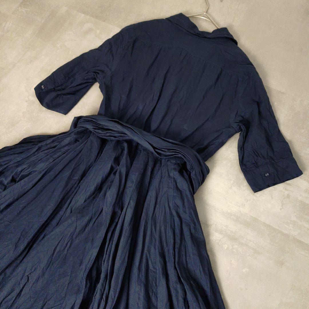 JENNE ジェンヌ　オードリールックエアリーワンピース フレア M ネイビー