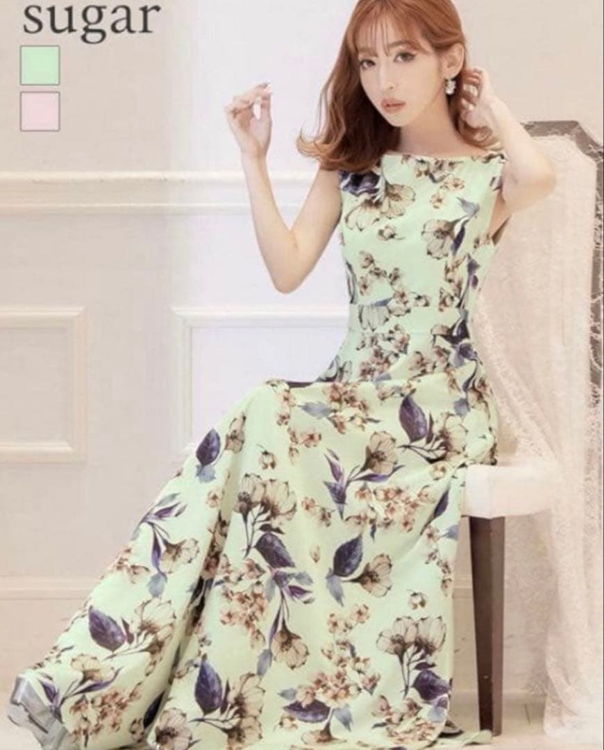 ERUKEI フラワープリントロングドレス　ginza couture