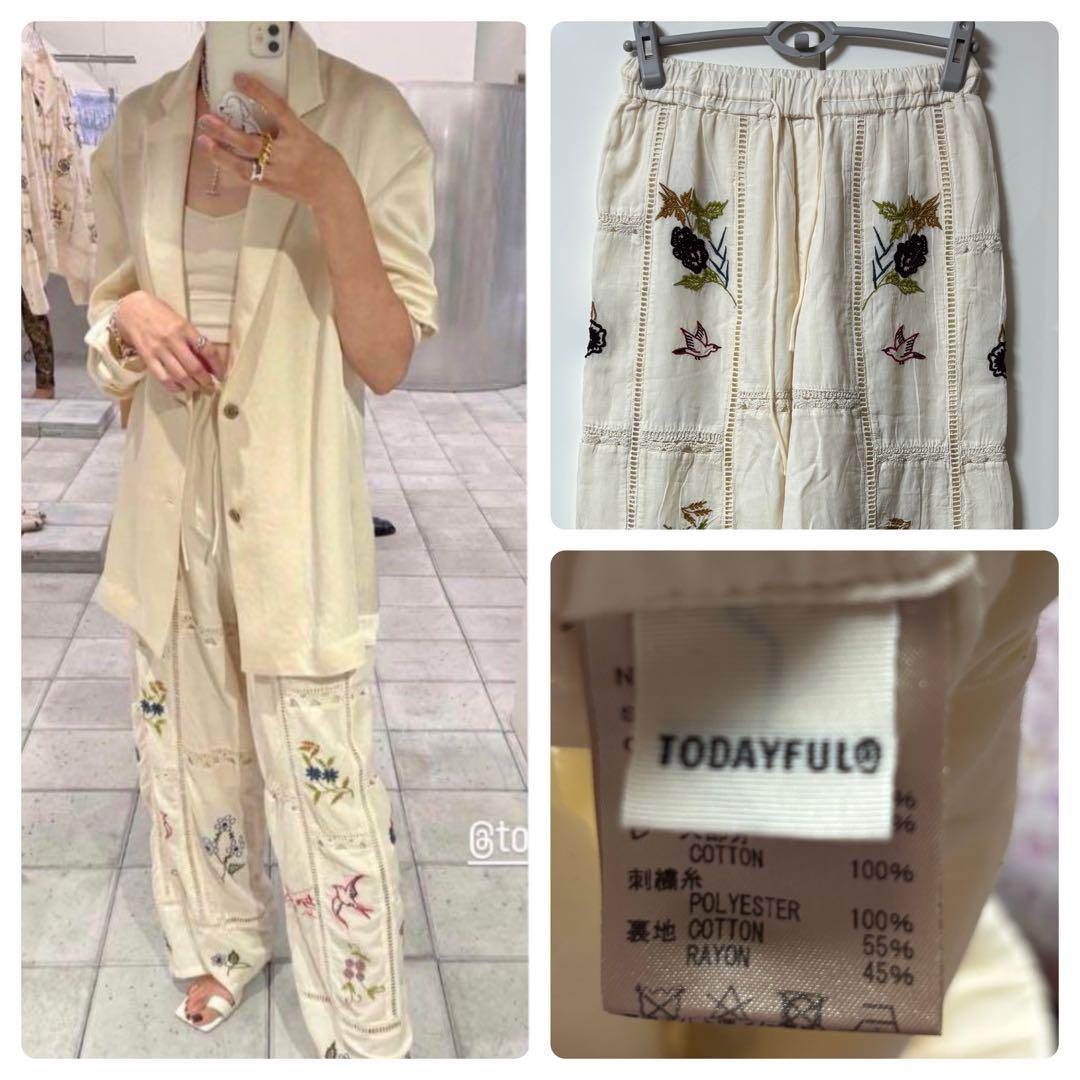 TODAYFUL★Embroidery Patchwork Trousers