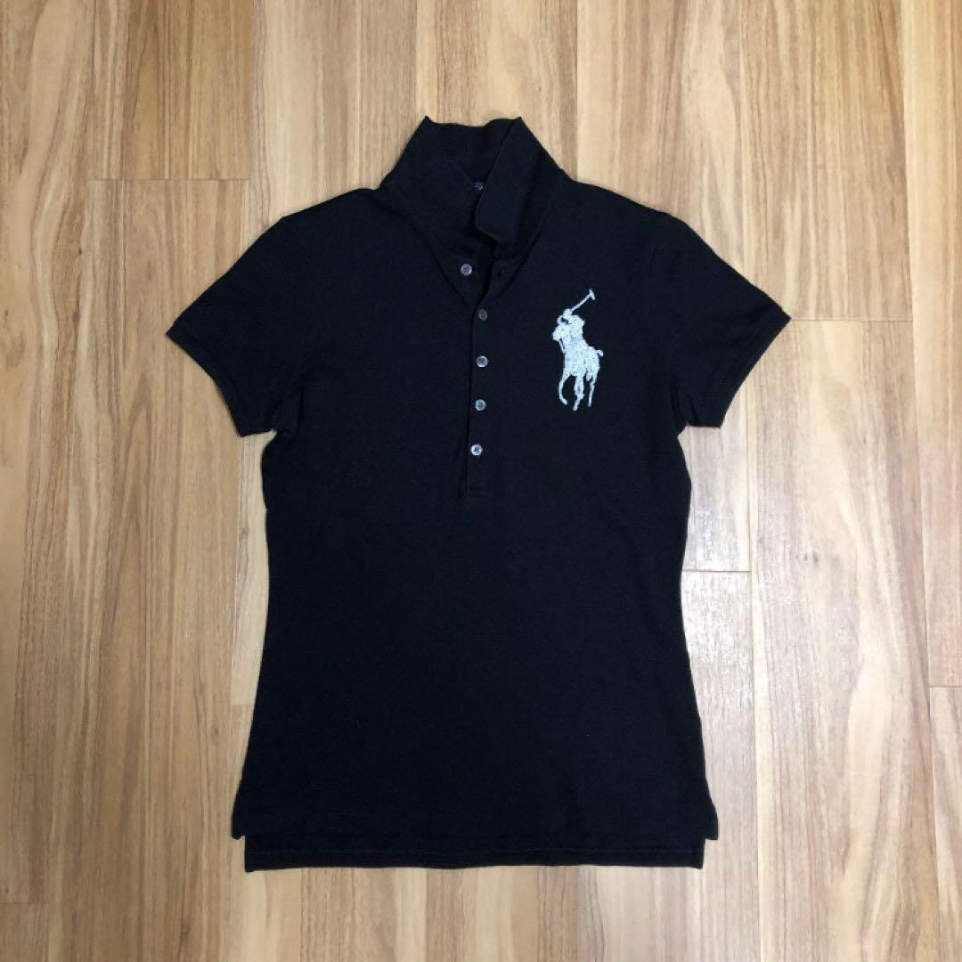 ラルフローレン　ポロシャツ　レディース　L ブラック　ビーズポニー