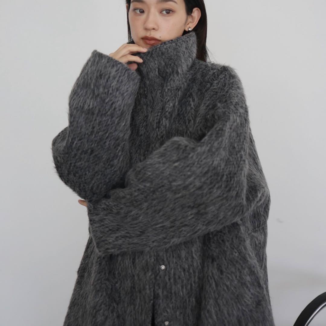 値下げ［新品未使用］hellam シャギースタンドカラーコート