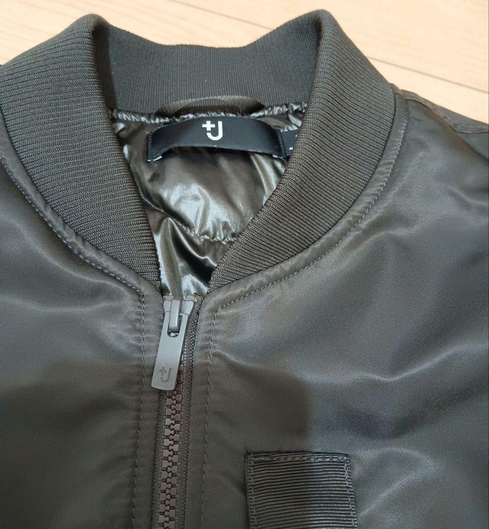 美品☆ユニクロ+J ハイブリッドダウンオーバーサイズMA-1ブルゾン M　グレー