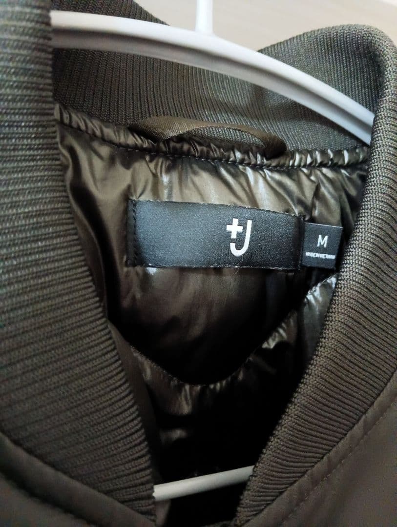 美品☆ユニクロ+J ハイブリッドダウンオーバーサイズMA-1ブルゾン M　グレー