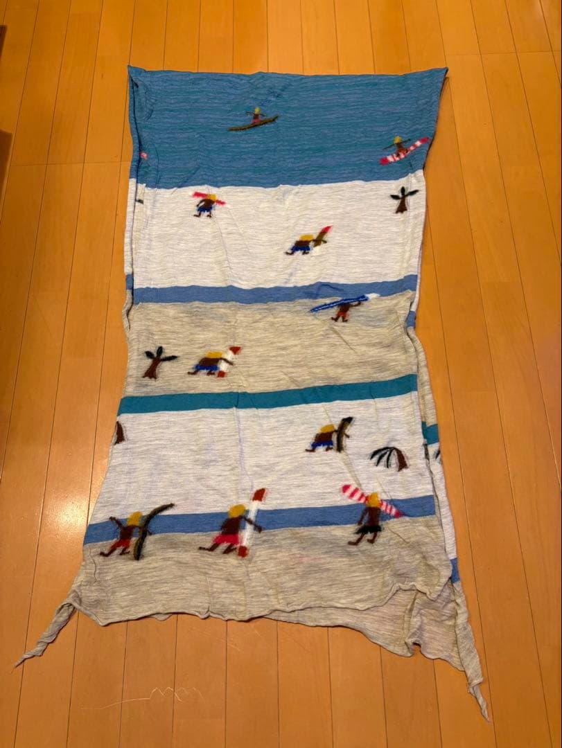 KAPITAL 縮絨ウール　サーフ柄ストール