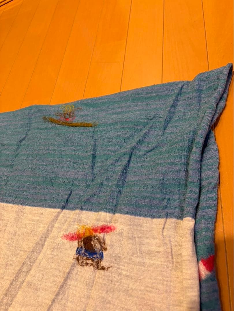 KAPITAL 縮絨ウール　サーフ柄ストール