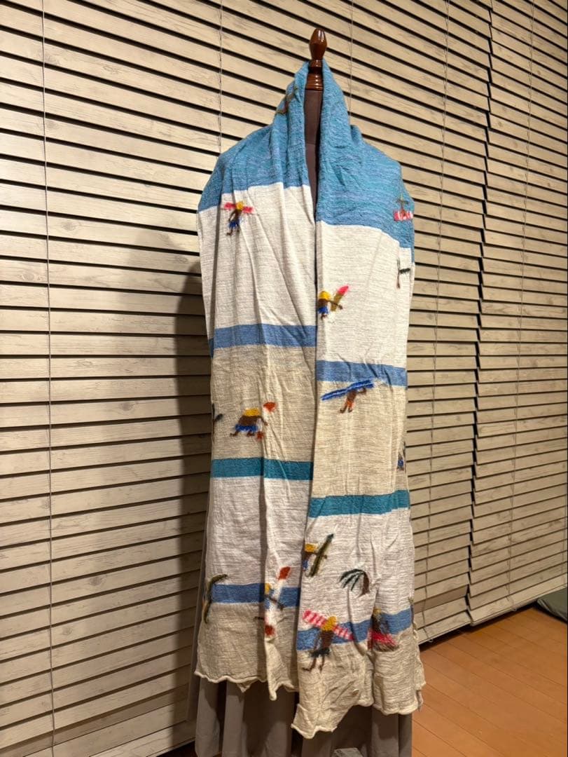 KAPITAL 縮絨ウール　サーフ柄ストール