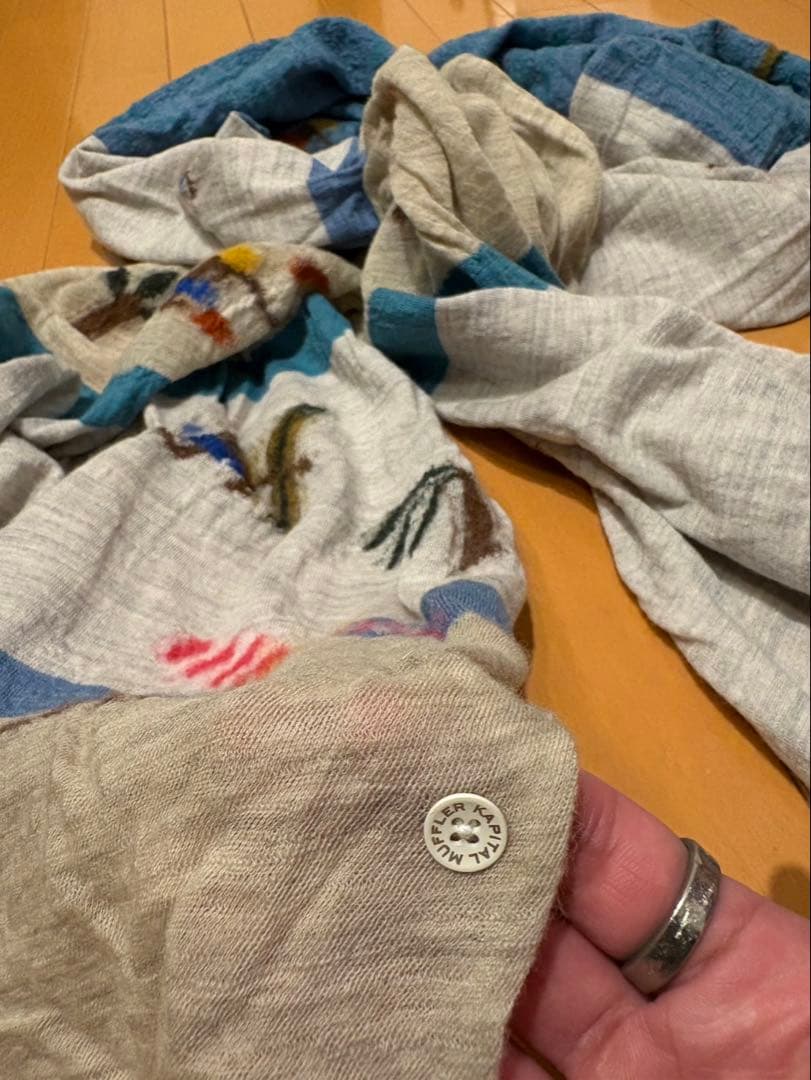 KAPITAL 縮絨ウール　サーフ柄ストール