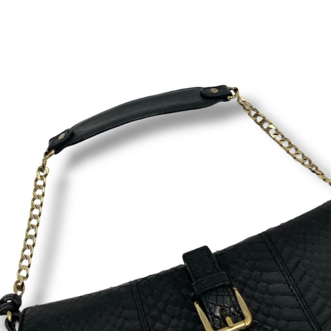 美品 ドルガバ DG 型押し チェーン バッグ Vintage Y2K 黒 ロゴ