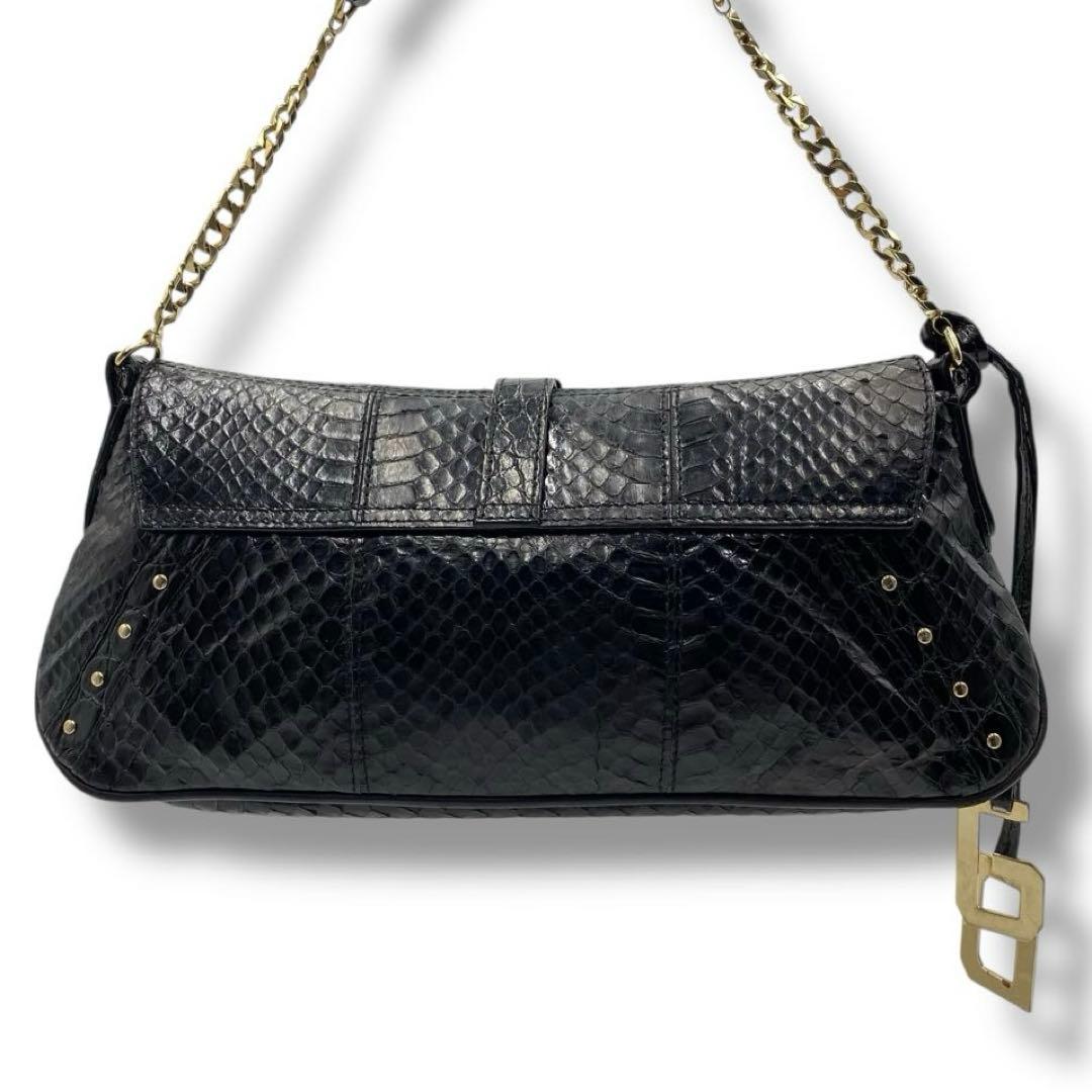 美品 ドルガバ DG 型押し チェーン バッグ Vintage Y2K 黒 ロゴ