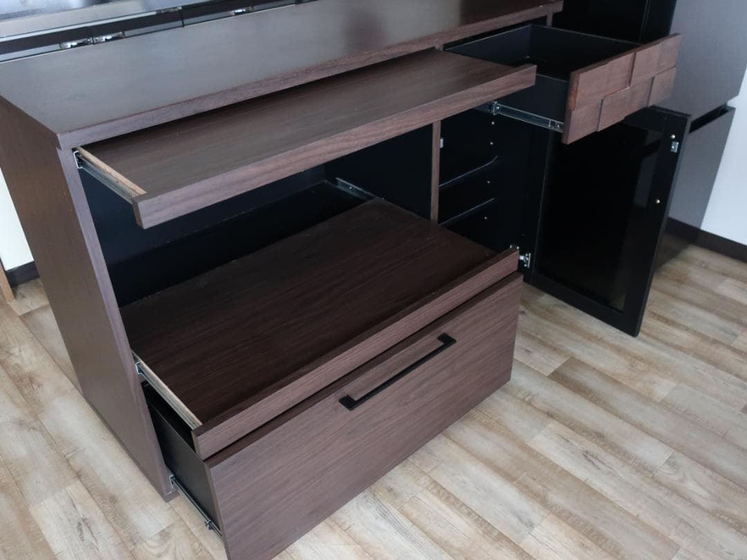 ★格安 日本製 キッチンカウンター キッチン収納 幅120cm コンセント付き