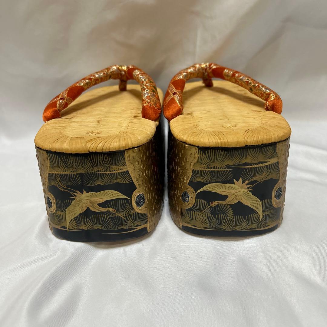 美品　七五三　高級黒地塗り　ぽっくり　鈴付き