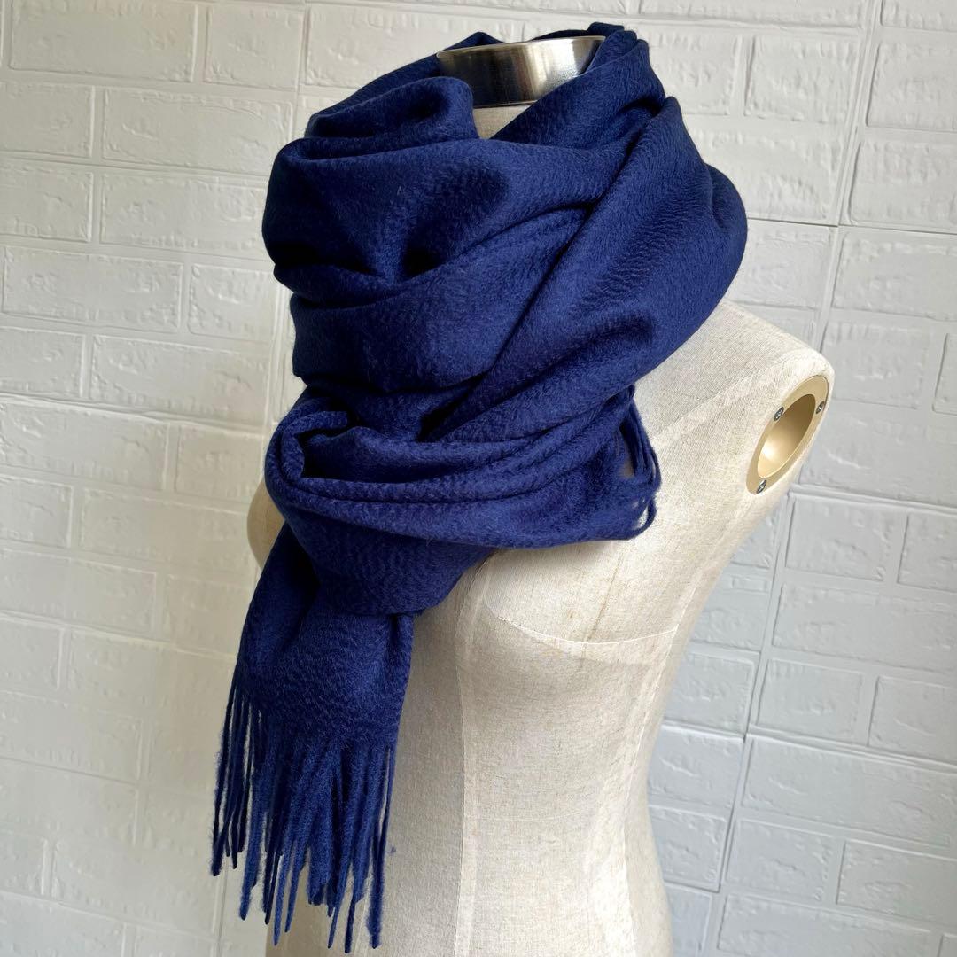 極上カシミヤ100%☆大判 ストール☆ ロイヤルブルー