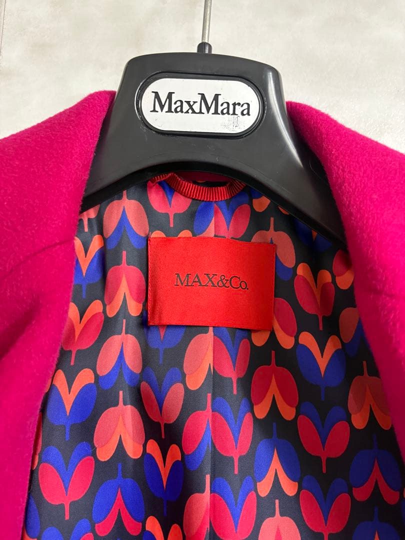 美品　マックスアンドコー　マックスマーラ　ロングコート　ピンクパープル　36