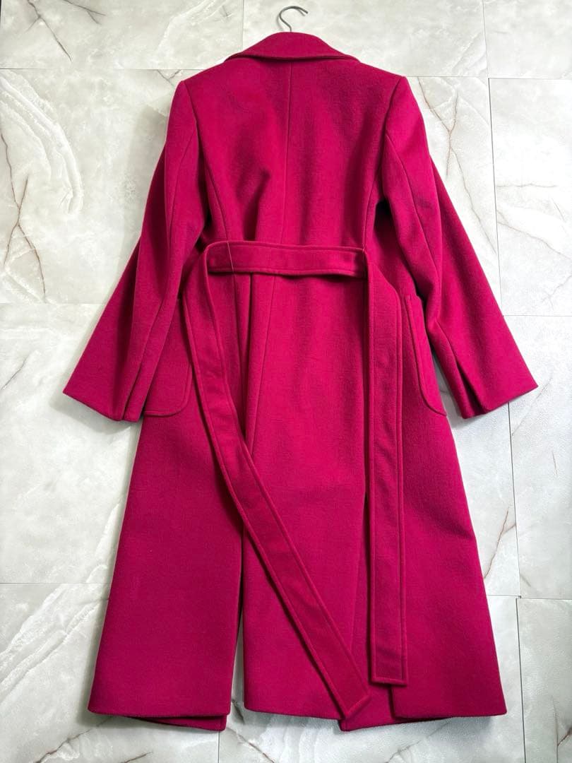 美品　マックスアンドコー　マックスマーラ　ロングコート　ピンクパープル　36