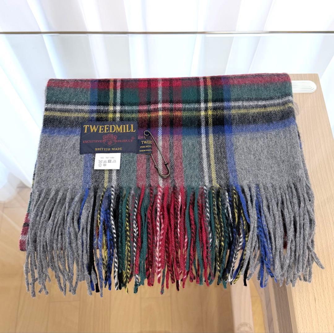TWEEDMILL タータンチェック ストール 70-190 ウール100%
