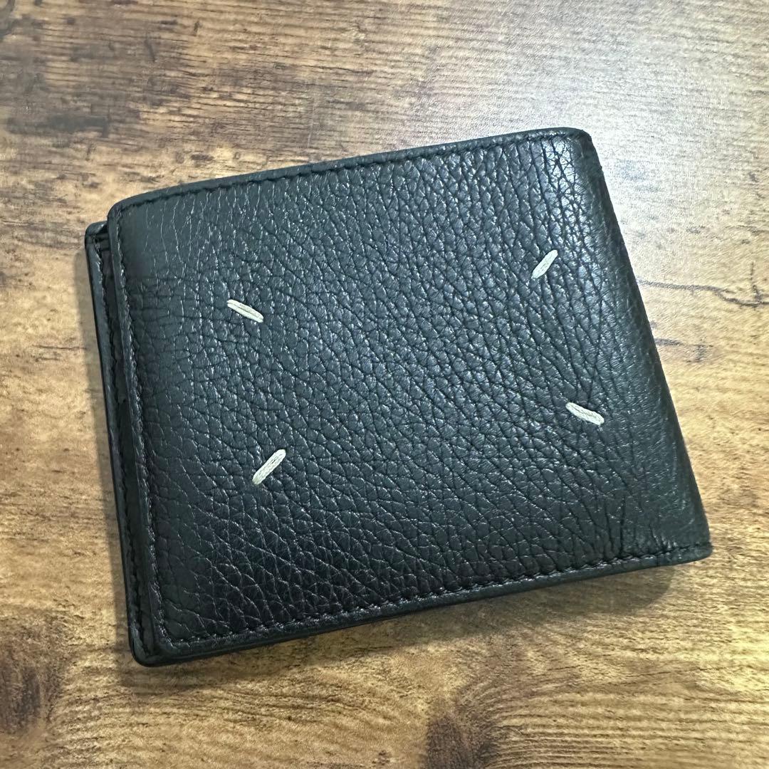 マルジェラ　レザー製 黒 二つ折り財布