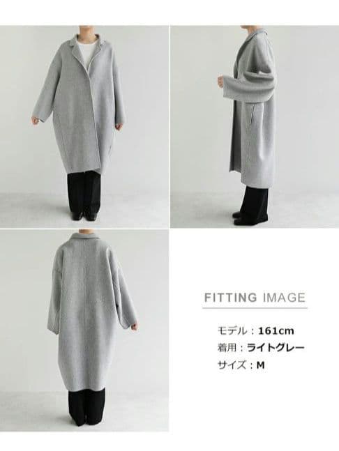 evernavy リバーロングコクーンウールコート　アウター　ブラック