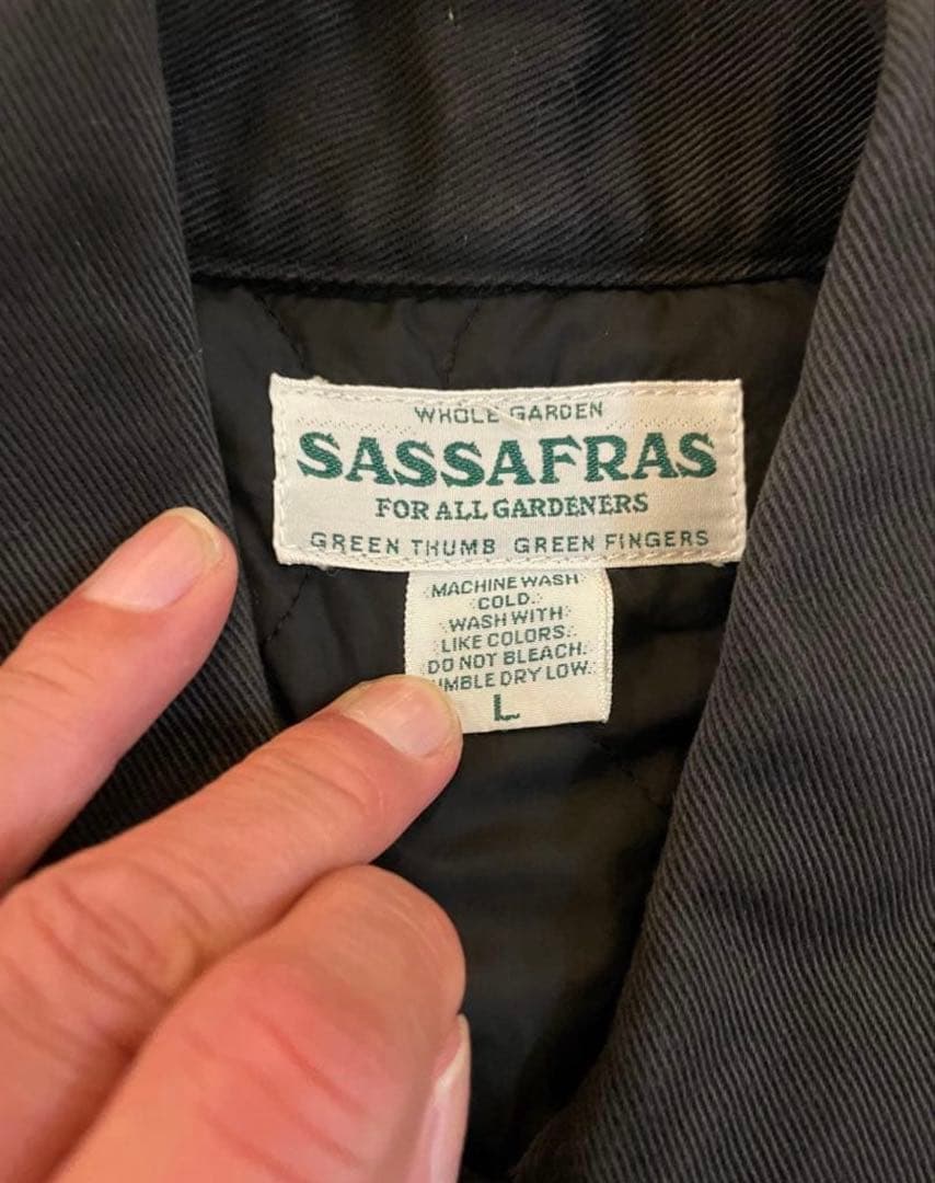 デカサイ　SASSAFRAS ブラック カバーオール Lサイズ