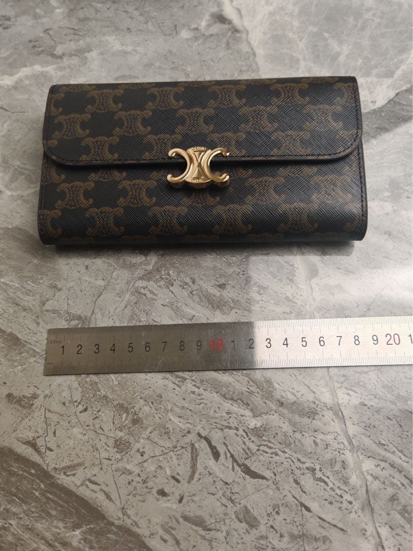 CELINE トリオンフ 長財布 ブラウン×ブラック　美品