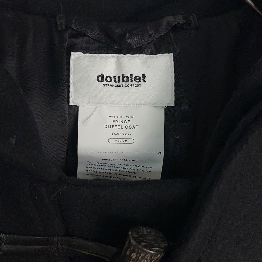 8478【美品・即完売モデル】ダブレット☆フリンジ定番カラー黒ロングコート
