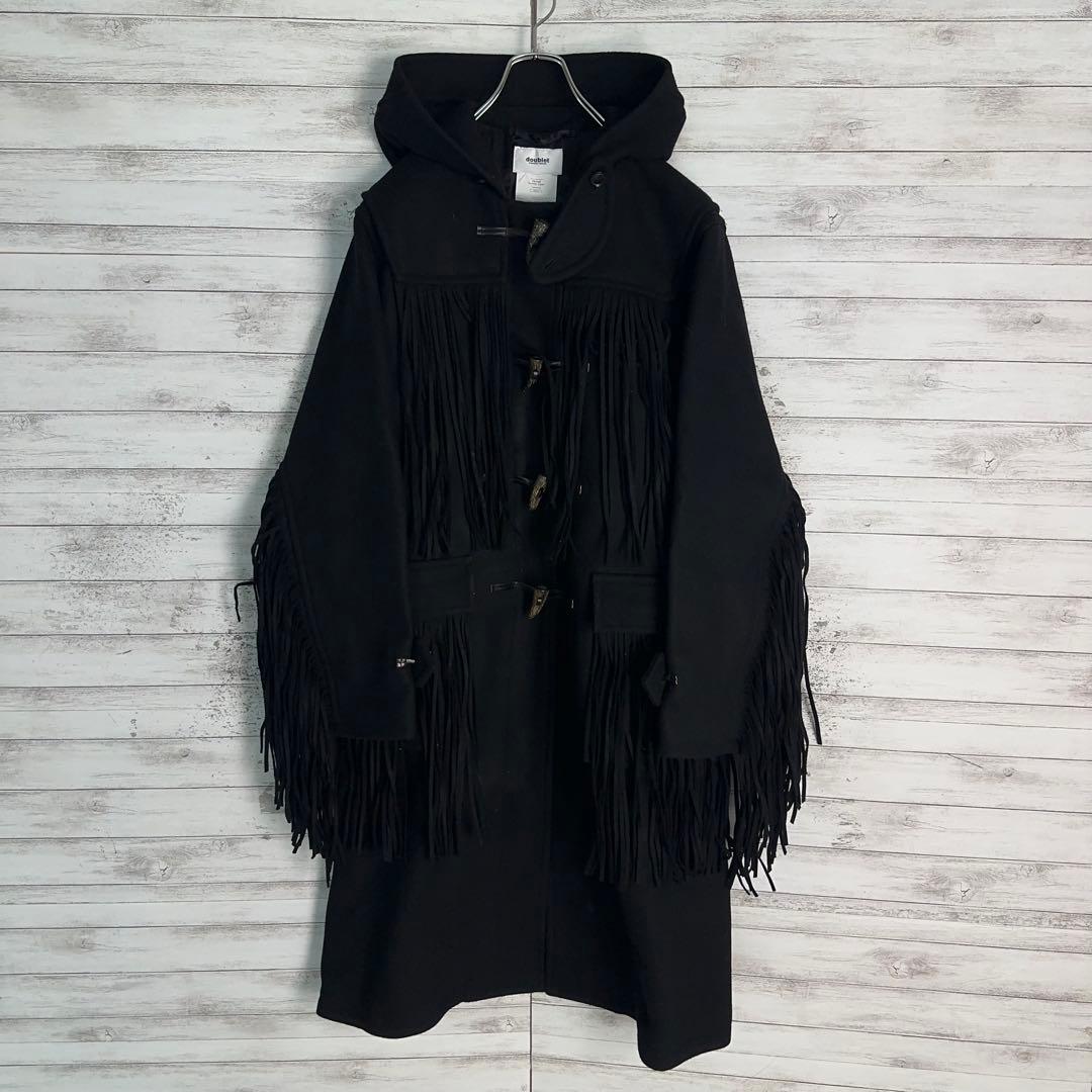 8478【美品・即完売モデル】ダブレット☆フリンジ定番カラー黒ロングコート