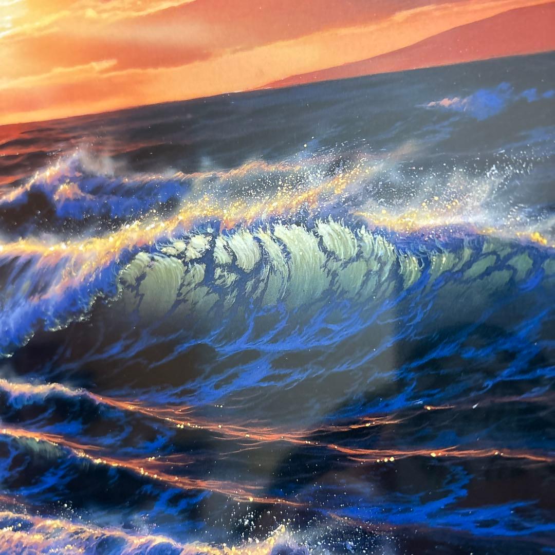 K*x様 ラッセン　ロマンスオブザシー　夕日　サンセット　クジラ　風景　版画　額