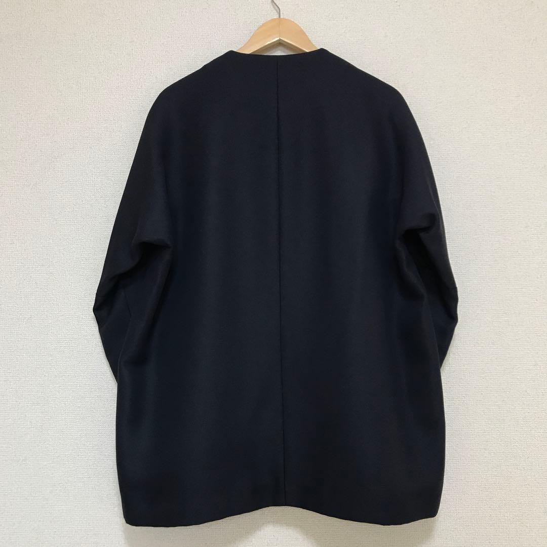 NOBLE トリプルクロスCネックショートコート　サイズ36 ネイビー