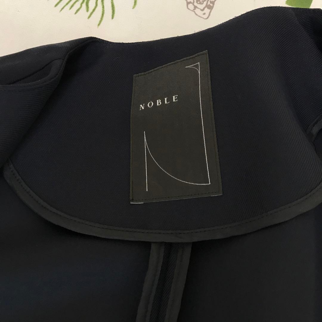 NOBLE トリプルクロスCネックショートコート　サイズ36 ネイビー