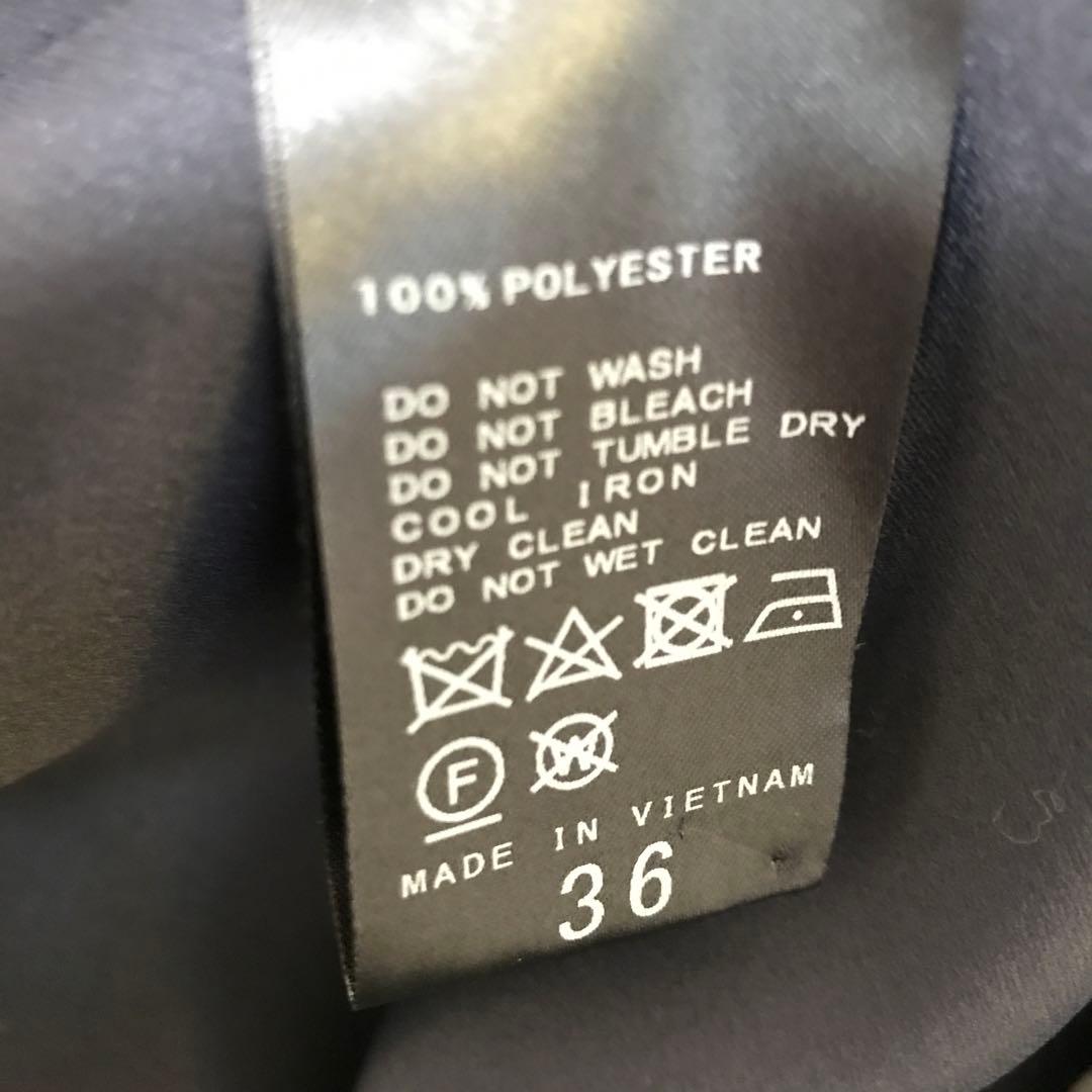 NOBLE トリプルクロスCネックショートコート　サイズ36 ネイビー