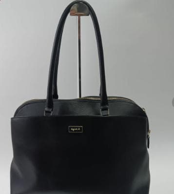 agnès b アニエスベー レザー ハンドバッグ トート A4 掛け 黒