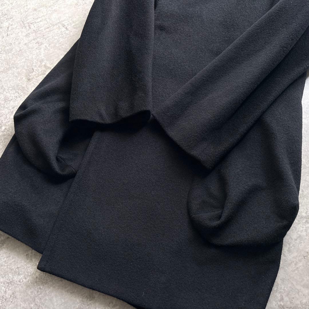 美品■yohji yamamoto【S】カシミヤ混 変形 コート ブラック 黒