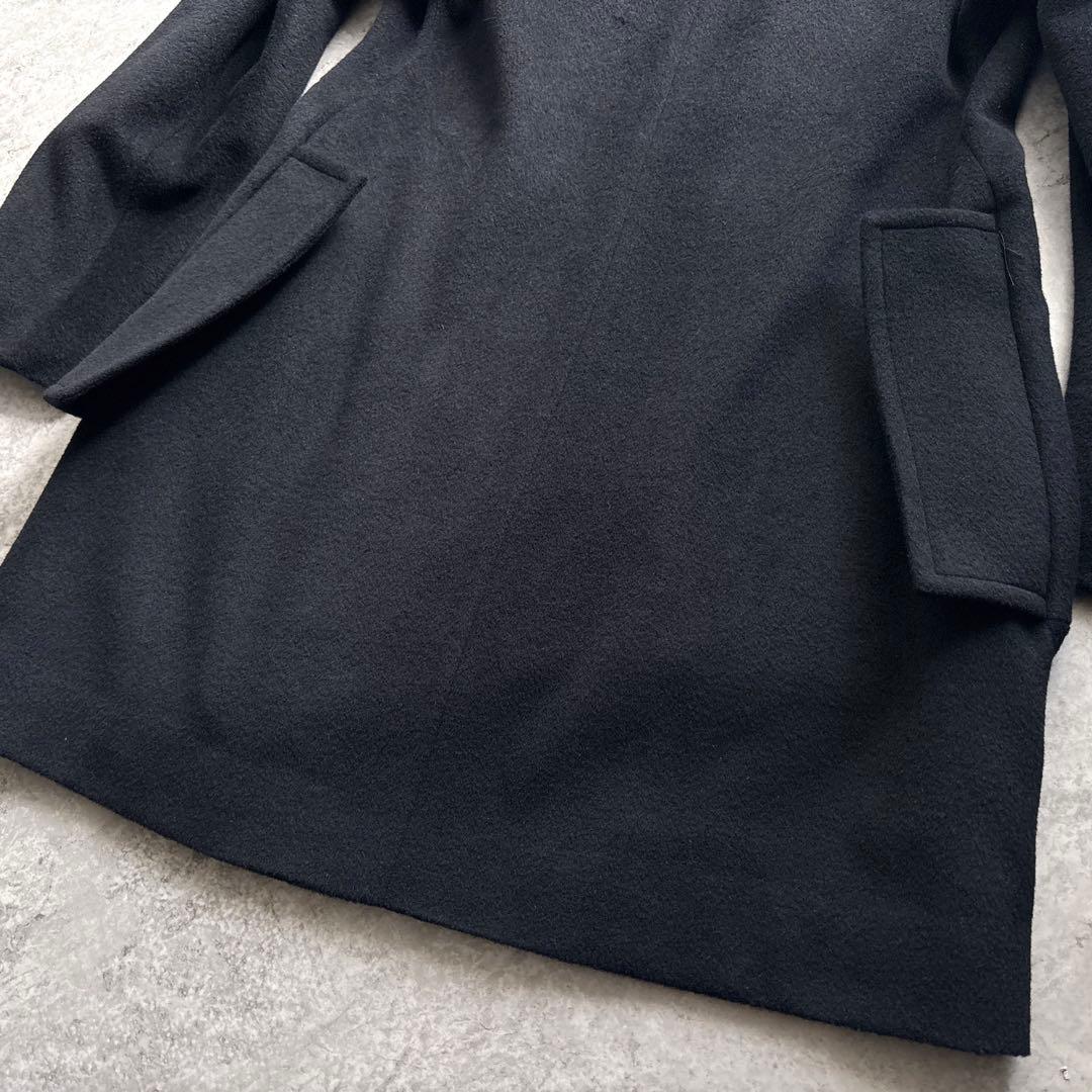 美品■yohji yamamoto【S】カシミヤ混 変形 コート ブラック 黒