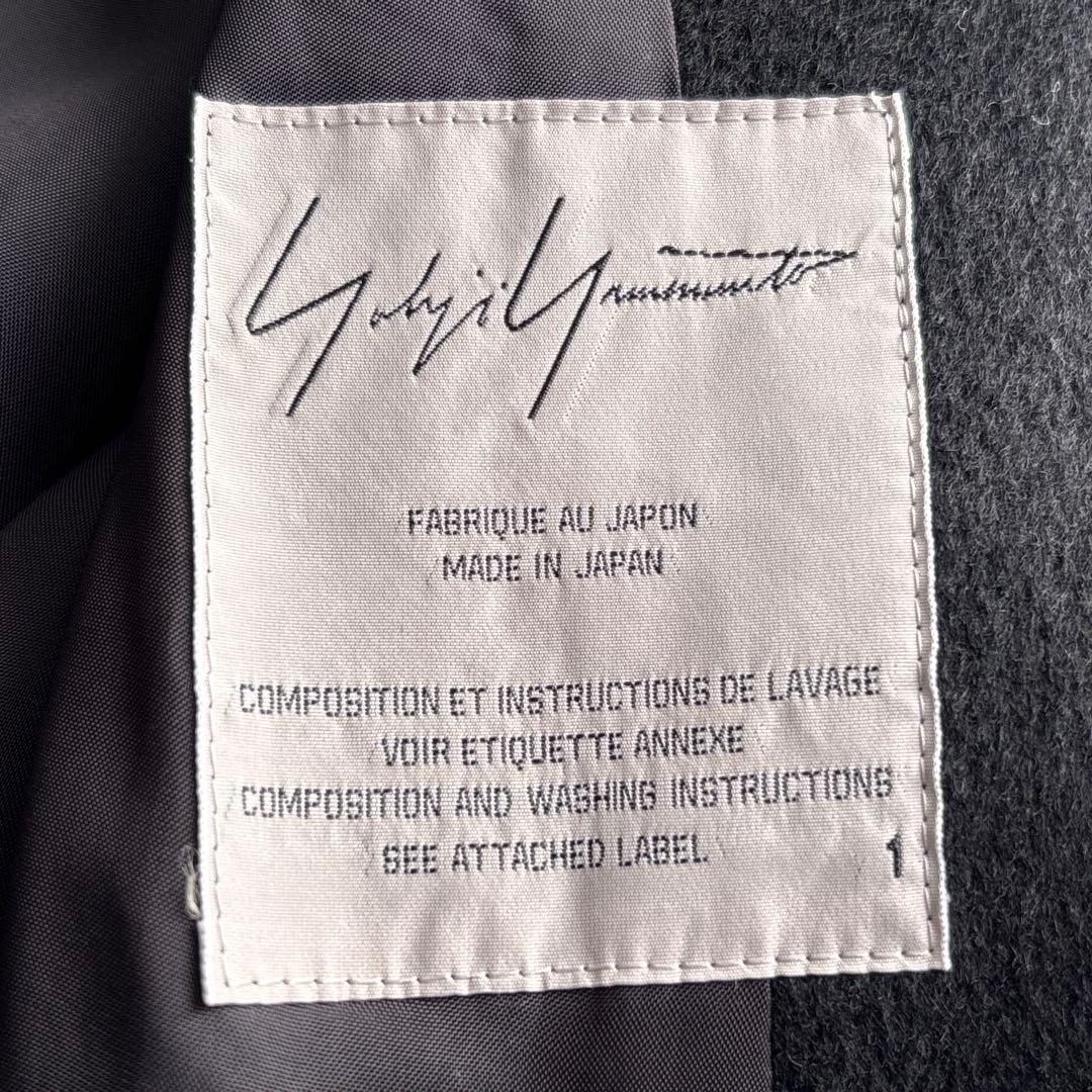 美品■yohji yamamoto【S】カシミヤ混 変形 コート ブラック 黒
