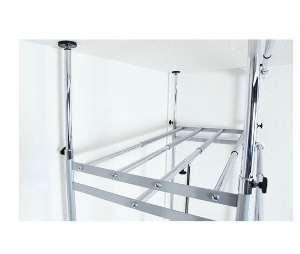 突っ張りハンガーラック フロントカーテン付き ハイタイプ/スリム