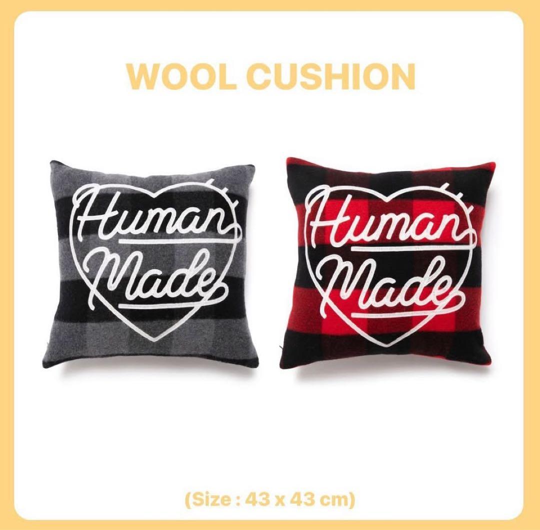 希少 極美品✤ ヒューマンメイド ウールクッション グレー ブラック