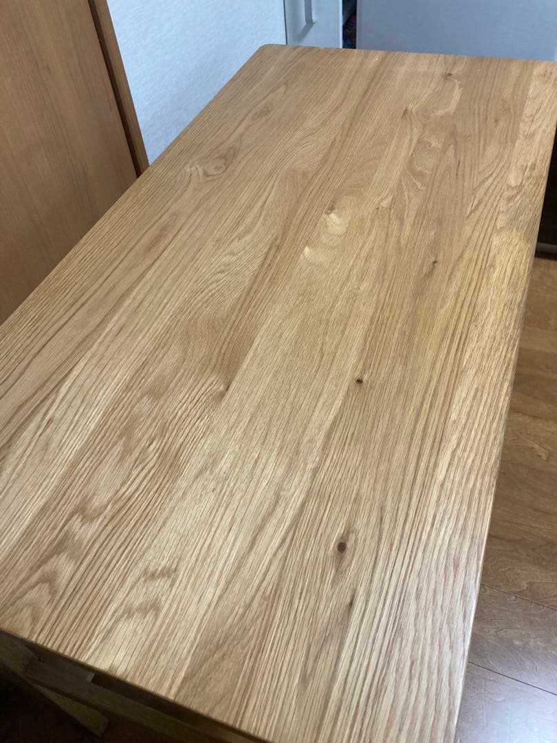 【値下げ】MUJI 無印 オーク 無垢材デスク（引出・足元棚付)