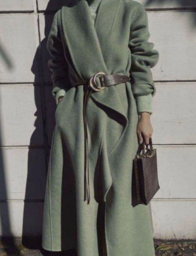 ミントグリーン ラップコート オーバーサイズ