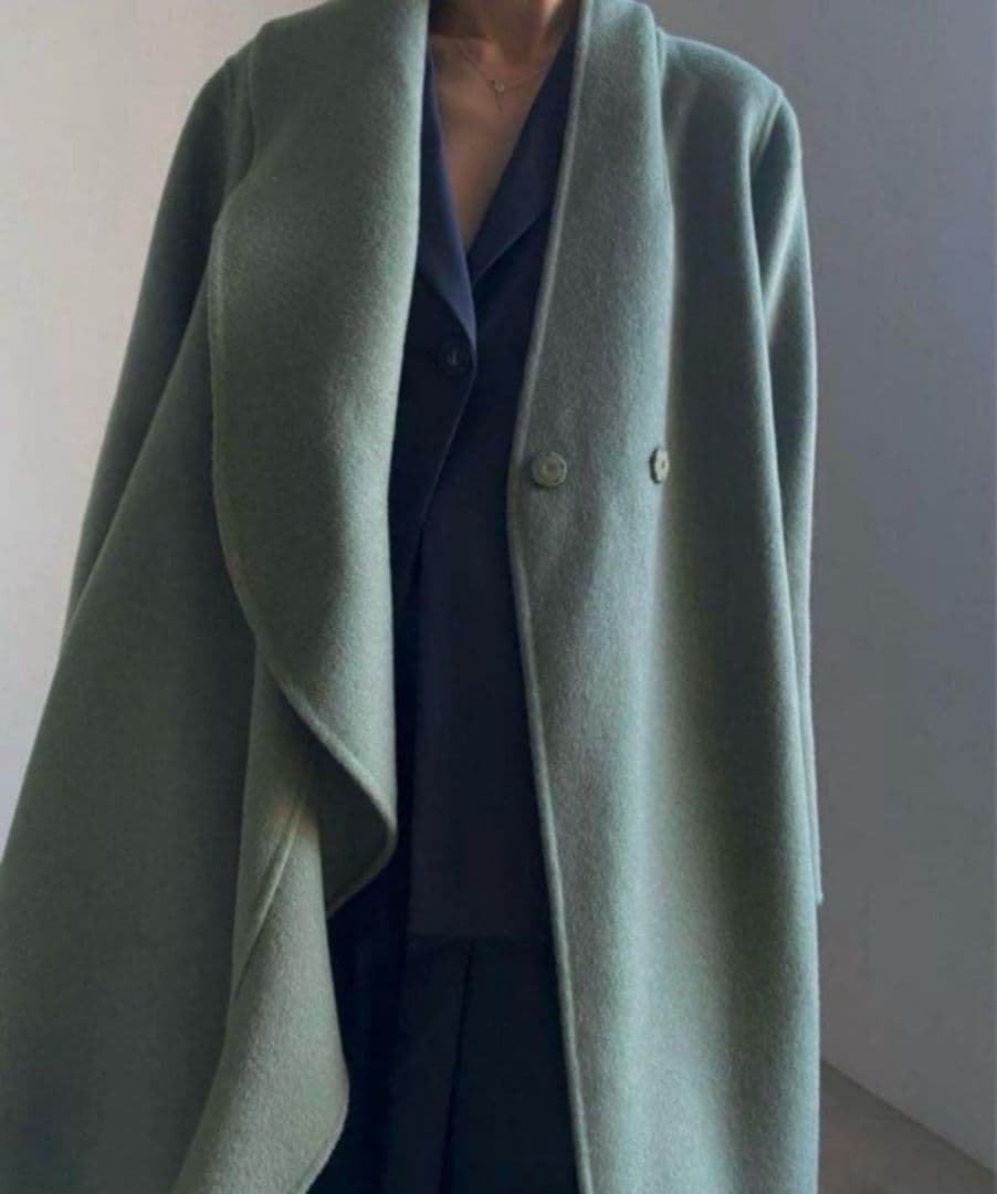 ミントグリーン ラップコート オーバーサイズ