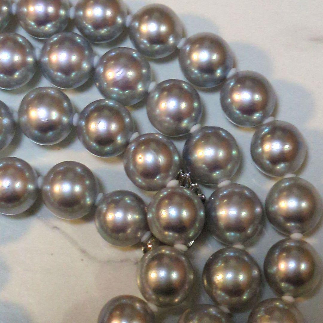 デザイン パールネックレス クリッカー ラリエット ブルー系