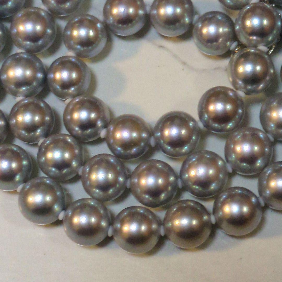 デザイン パールネックレス クリッカー ラリエット ブルー系